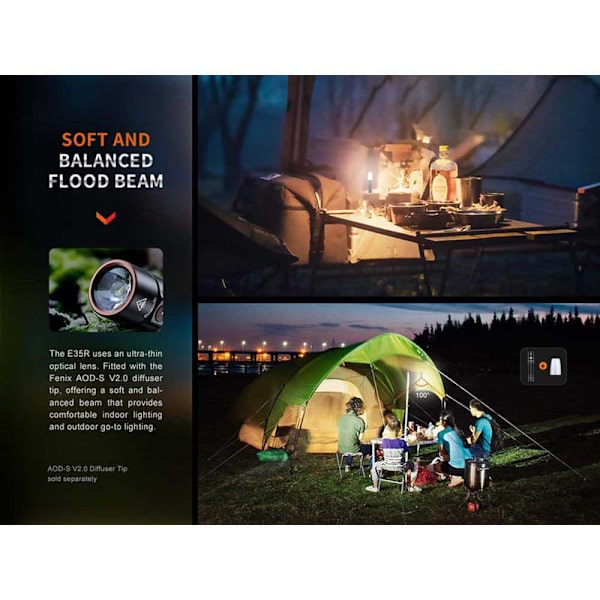 Fenix Lommelygte E35r Sort 3100 Lumens