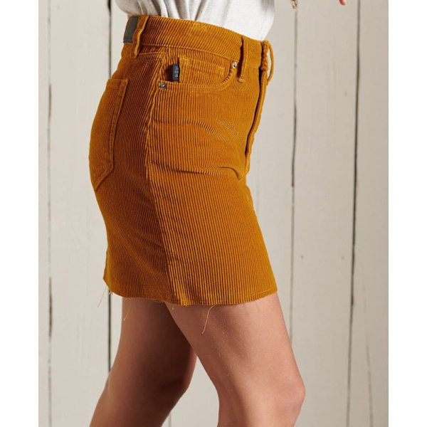 Superdry Mini Nederdel Denim Gul 28 Kvinde