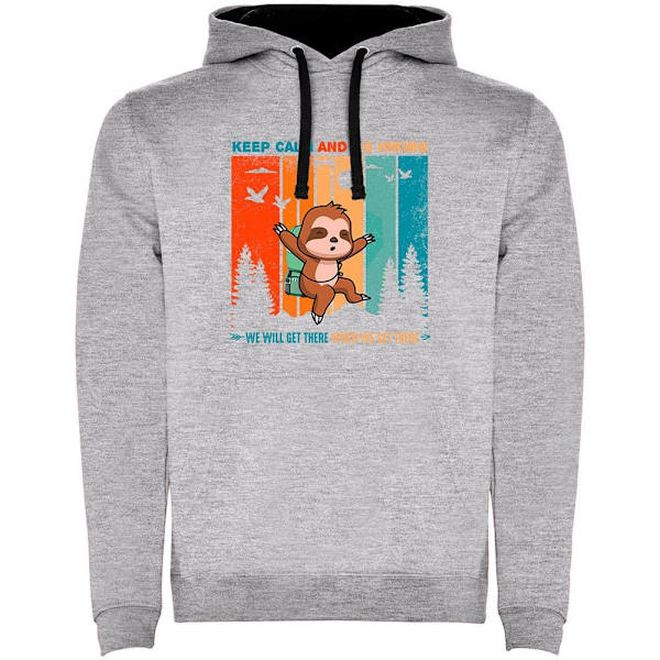 Kruskis Keep Calm Sloth Two-colour Tröja Med Huva Grå 3XL Man