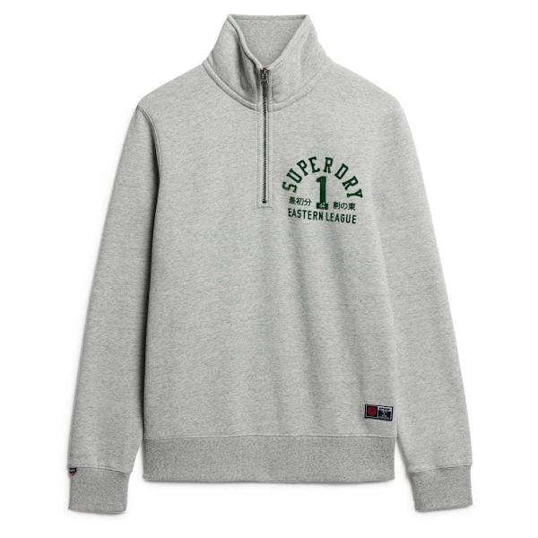 Superdry Track & Field Graphic Tröja Med Halv Dragkedja Grå L Man