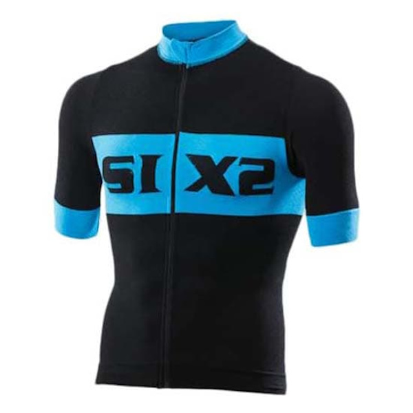 Sixs Luxury Korta ärmar Cykeltröja Blå,Svart S Man