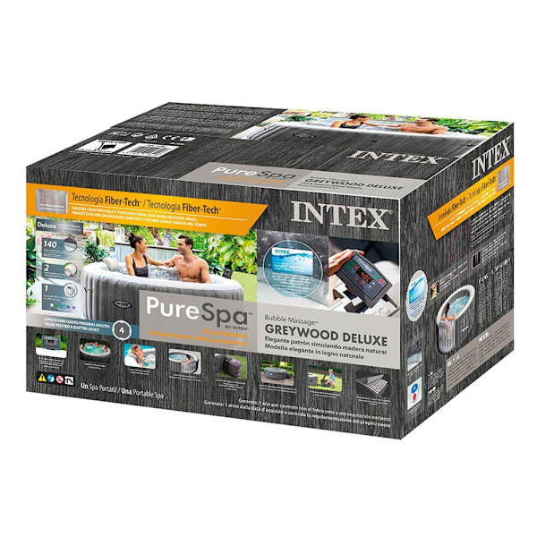 Intex Pool Greywood Deluxe Purespa Grå 4 People