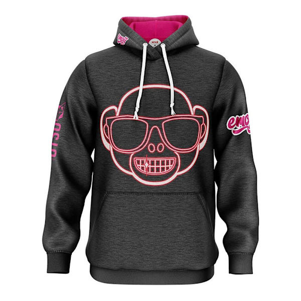 Otso Emoji Monkey Neon Tröja Med Huva Rosa 2XL Man