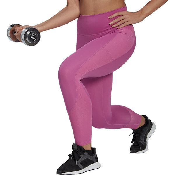 Adidas Strumpbyxor Optime Shine Lila L Kvinna