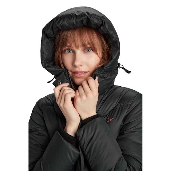Nordisk Saga Extra Long Puffa Jakke Sort XL Kvinde
