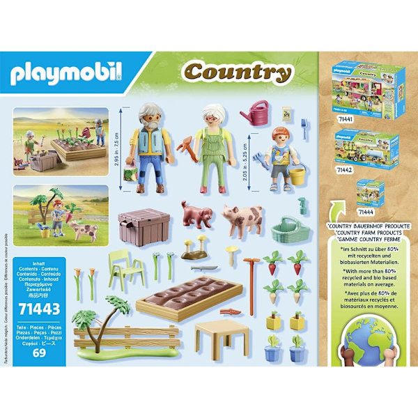 Playmobil Idyllisk Grönsaksträdgård Med Morföräldrar Konstruktionsspel Con