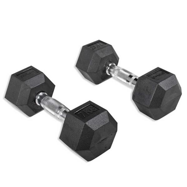 Olive Håndvægte Par Rubber Hex 7kg Sort,Søvfarvet 7 kg