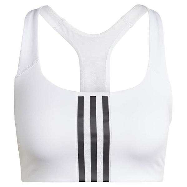 Adidas Powerimpact 3 Stripes Sport-bh Med Medium Stöd Vit L / AB Kvinna