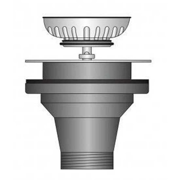 Oem Marine Gängat Utlopp Rakt Avlopp 90 Mm Silver 50 mm
