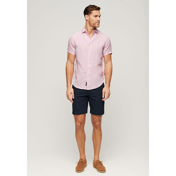 Superdry Studios Casual Linen Lyhythihainen T-paita Pinkki 3XL Mies