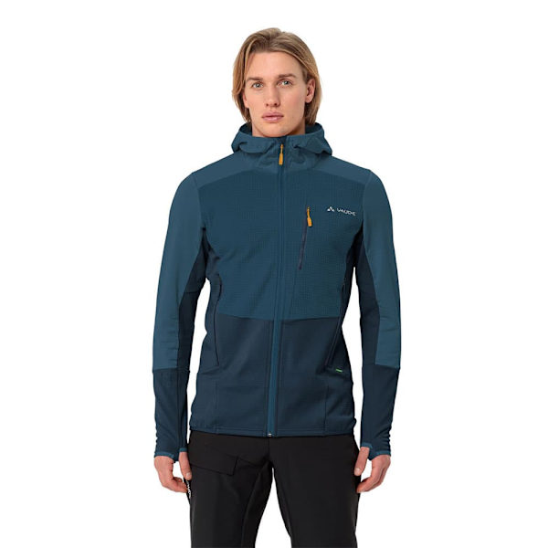 Vaude Monviso Grid Fleecejacka Med Huva Blå M Man
