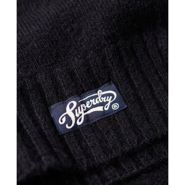 Superdry Besætning Hals Sweater Essential Rib Sort M Kvinde