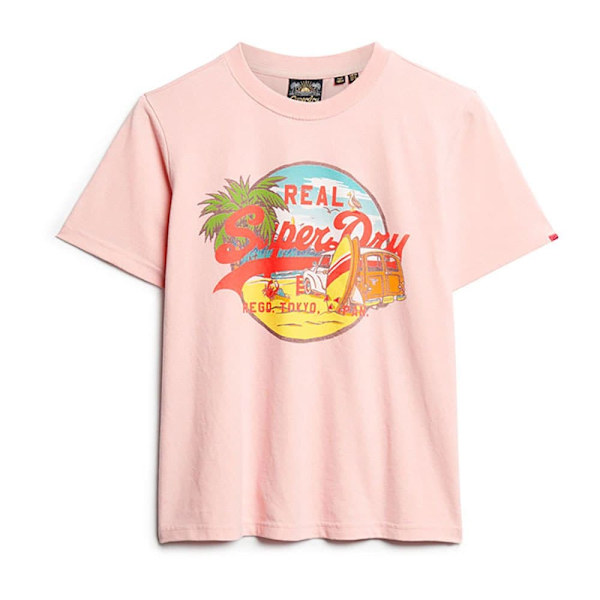 Superdry La Vl Graphic Relaxed T-shirt Med Korta ärmar Rosa M Kvinna