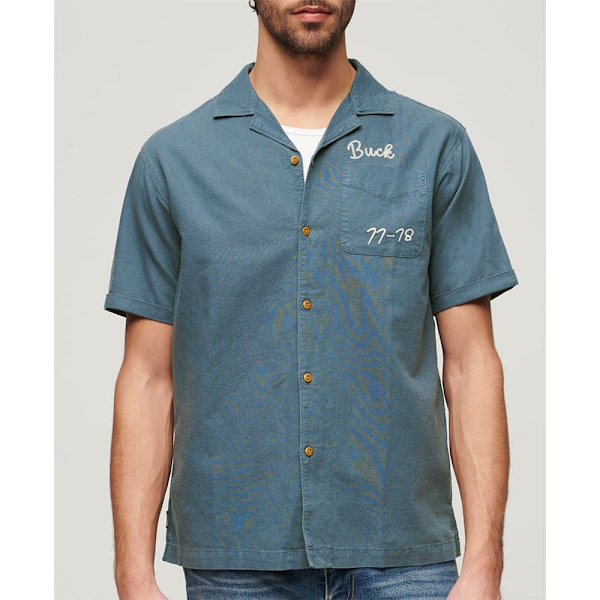 Superdry Lyhythihainen Paita Vintage Resot Sininen XL Mies