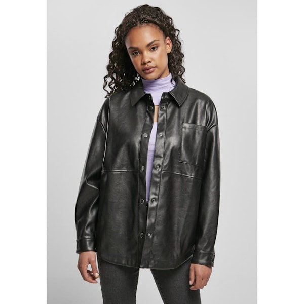 Urban Classics S Faux Leather Over Skjorte Sort 4XL Kvinde
