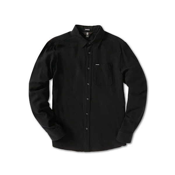Volcom Caden Solid Skjorte Med Lange ærmer Sort S Mand