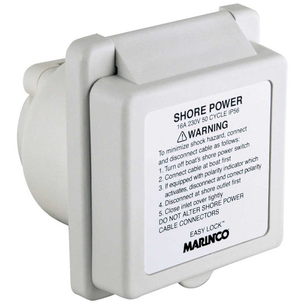 Marinco Firkantet Stik 16 A/230v Hvid