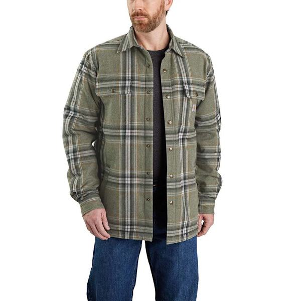 Carhartt Flanell Langærmet Skjorte I Afslappet Pasform Sherpa Brun S