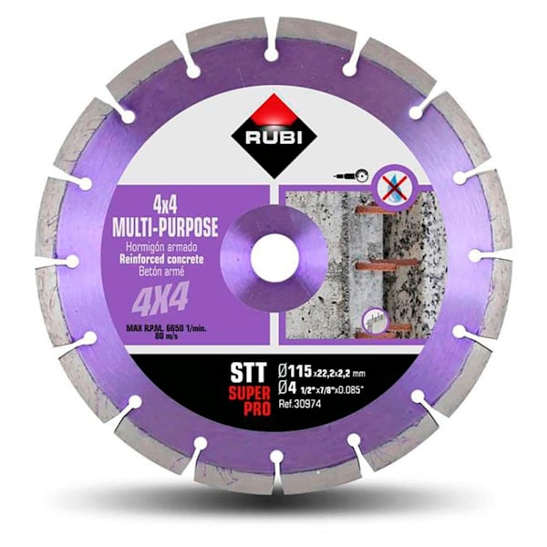Rubi Diamantskåret Skive Stt 115 Super Pro 115 Mm Lilla
