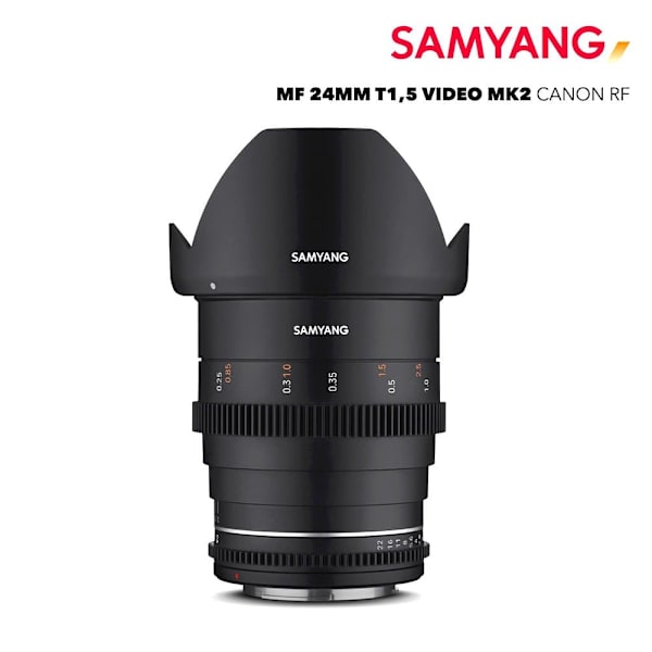 Samyang Mf 24 Mm T1.5 Vdslr Mk2 Canon Rf Kameralinse Sort Sort