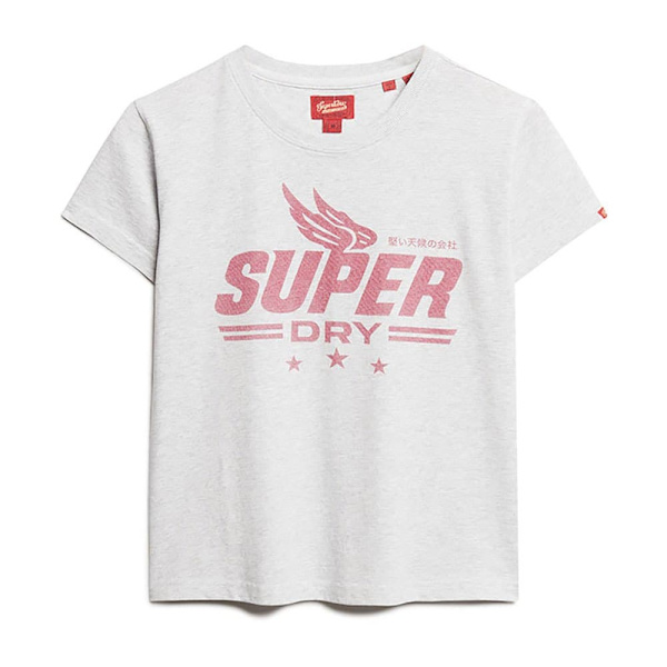 Superdry Archive Kiss Print Fit Lyhythihainen T-paita Harmaa M Nainen