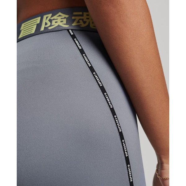 Superdry Leggingsit Train Branded Elastic Harmaa 2XS Nainen