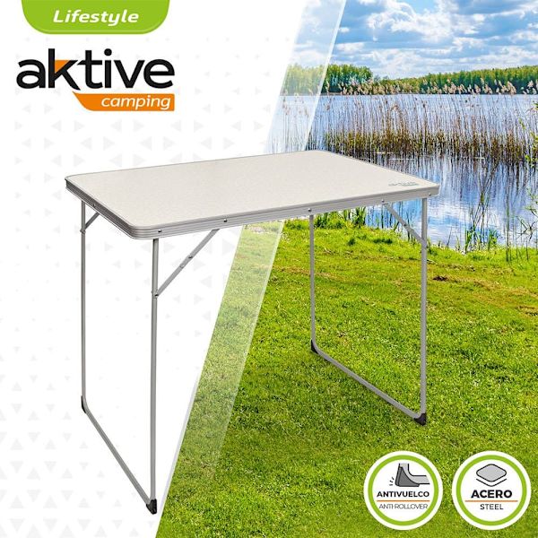 Aktive Kokoontaittuva Retkeilypöytä 80x60x70cm Valkoinen
