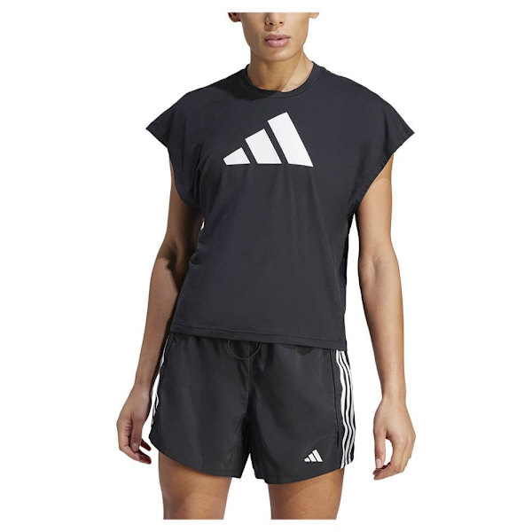 Adidas Kortärmad T-shirt Icons Regular Fit Logo Svart XS Kvinna