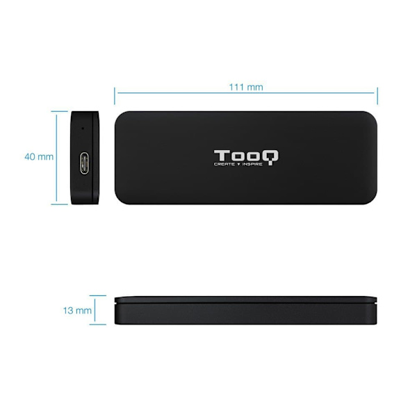 Tooq Ekstern Boks M.2 Nvme Pcie Sort