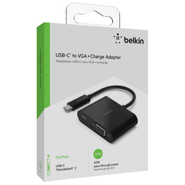 Belkin Usb-c To Vga + Charge Adapter Sort