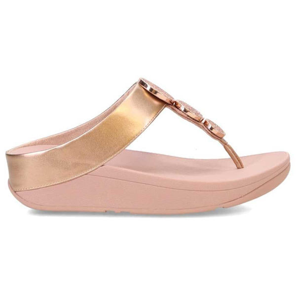 Fitflop Slides Halo Bead-circle Metallic Toe-post Rosa EU 40 Kvinna