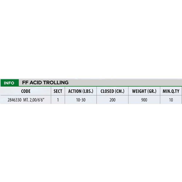 Fishing Ferrari Trollingstav Acid Gul,Svart 2.00 m / 20-50 Lbs