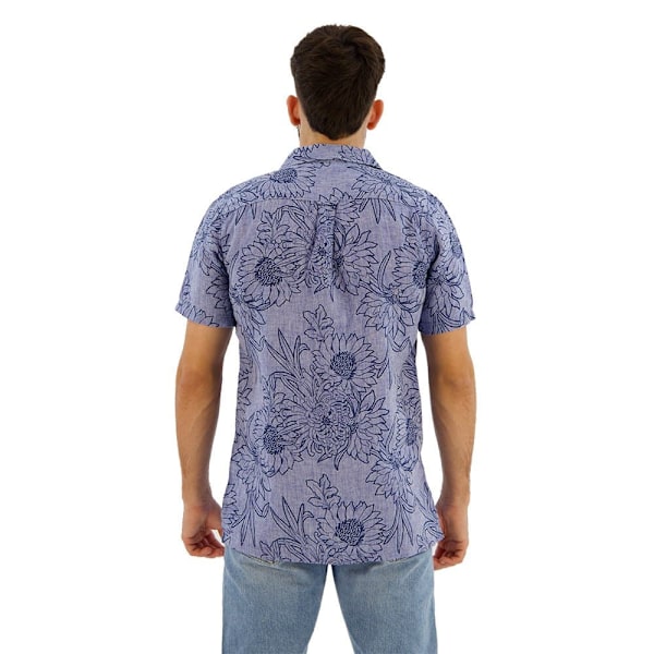 Superdry Open Collar Print Kortærmet Skjorte Blå XL Mand
