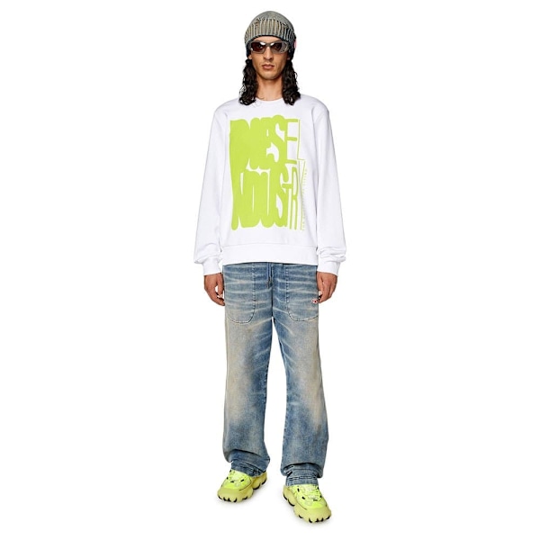 Diesel Sweatshirt Ginn K37 Hvid M Mand