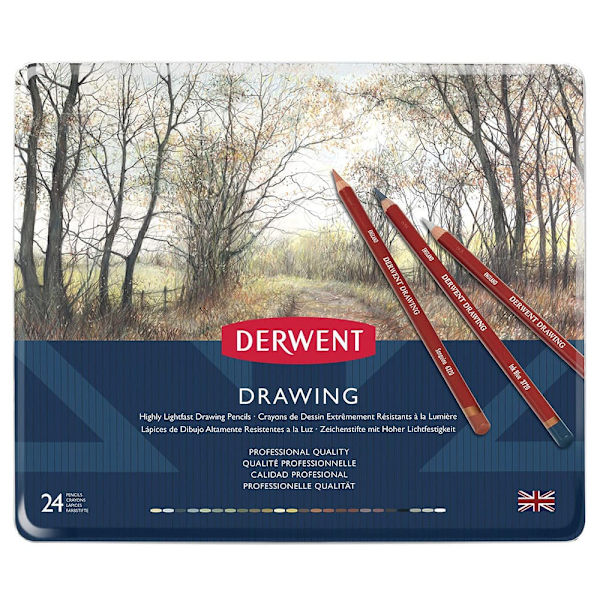 Derwent Metallisk Låda Penna Drawing 24 Enheter