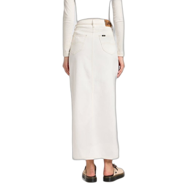 Lee Side Slit Midikjol Beige 27 Kvinna