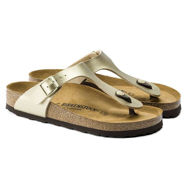 Birkenstock Sandaler Gizeh Birko-flor Large Guld EU 38 Kvinna