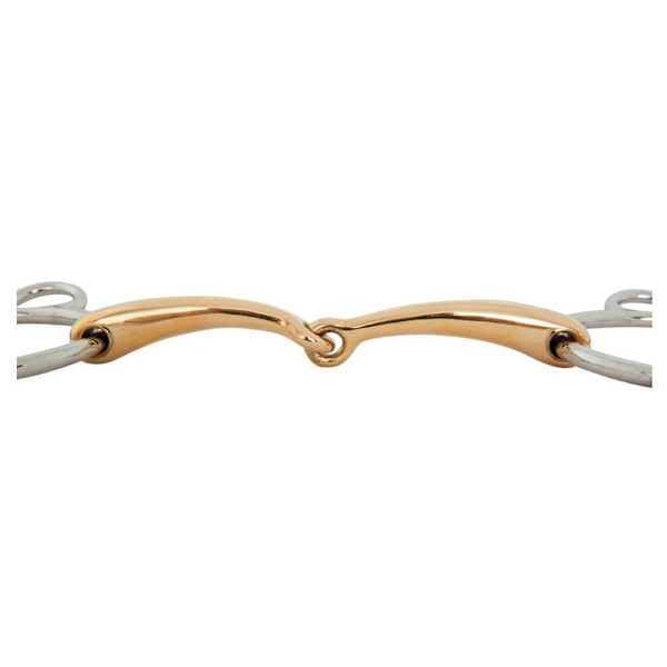 Br Enkeltleddet Snaffle Anatomisk Pessoa Soft Contact 16 Mm Ring 70 Mm Snaffle Gylden 12.5 cm