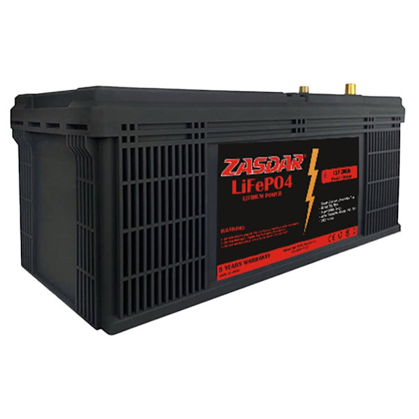 Zasdar Lithium Batteri Oplader Lifepo4 12v 200ah Bluetooth Sort