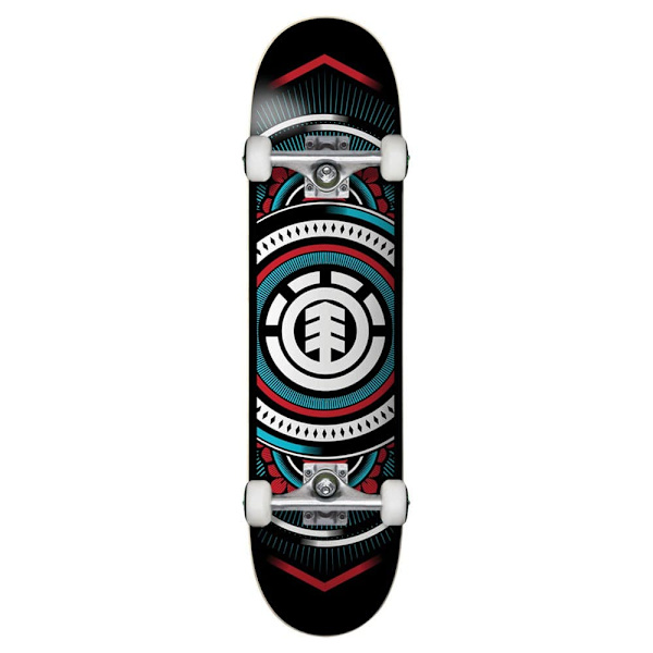 Element Skateboard Hatched Red Blue Sort