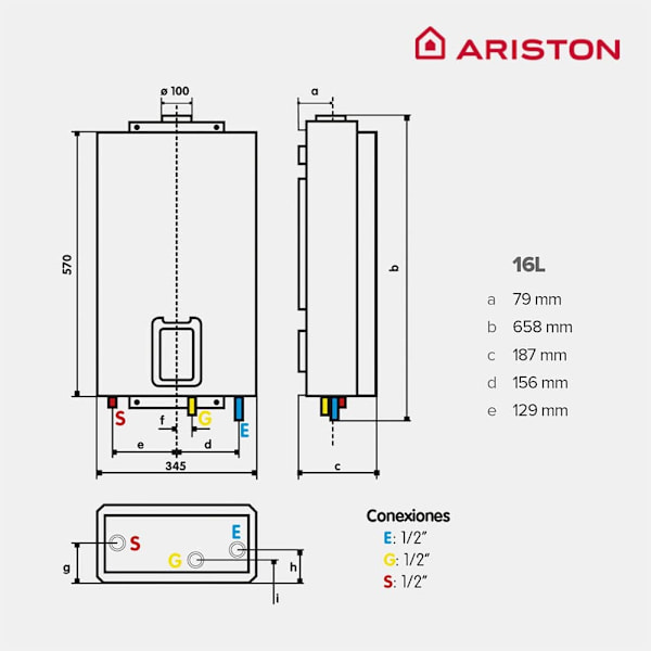 Ariston Naturgasvarmer Next Evo X Sft 16l Transparent