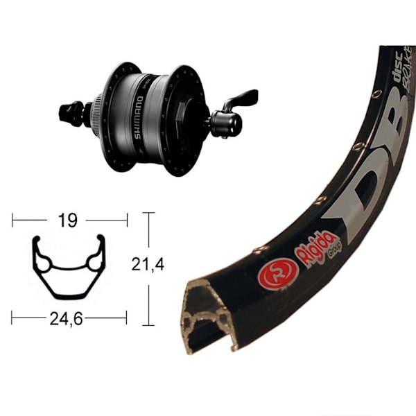 Winora Forhjul Rigida Zac 2000 Qr Dynamo Shimano Dh3d35 Cl Disc Sort 9 x 100 mm