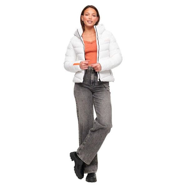 Superdry Vadderad Jacka Microfibre Vit 2XS Kvinna