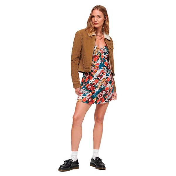Superdry Jacka Cord Lined Cropped Brun 2XS Kvinna
