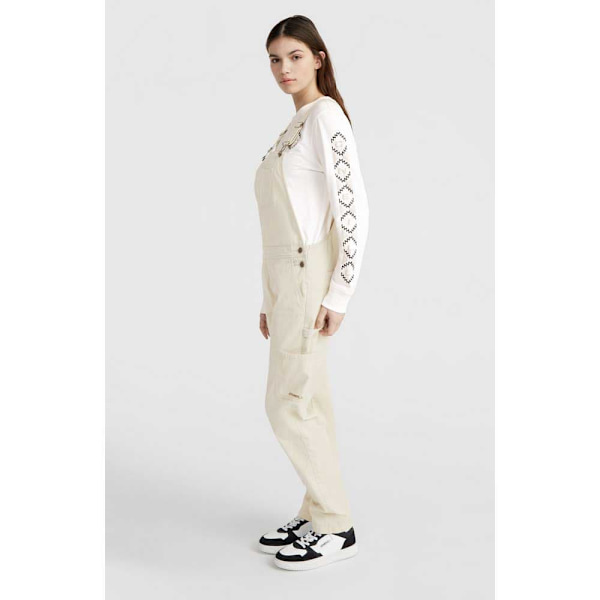 O´neill Twill Dungaree Byxor Beige S Kvinna