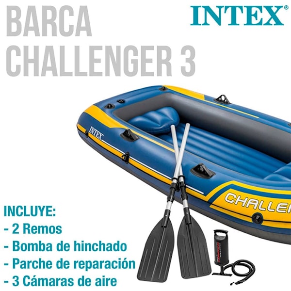Intex Puhallettava Vene Challenger 3 Sininen 3 Places