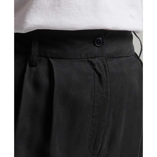 Superdry Studios Cupro Shorts Svart L Kvinna