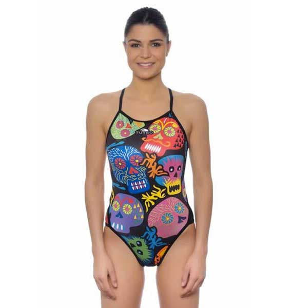 Turbo Baddräkt Halloween Skulls Flerfärgad 4XL Kvinna