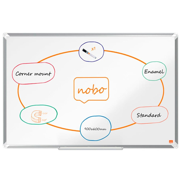 Nobo Forglasset Stål Premium Plus 900x600 Mm Bestyrelse