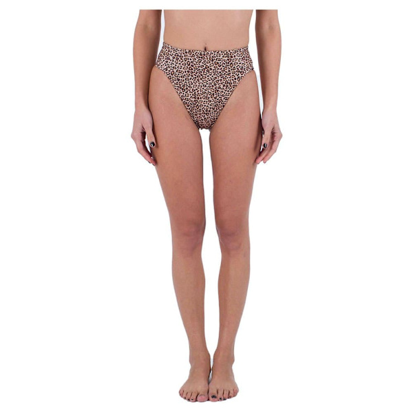 Hurley Max Leopard Moderate Tab Side Bikinien Alaosa Ruskea L Nainen